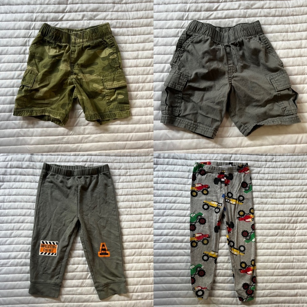 *Bundle* Boys 2T Bottoms (2 shorts, 1 pajama bottom, 1 sweatpants)